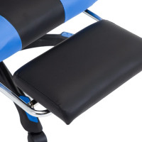 Miniatyr av produktbild för Gamingstol med fotstöd blå och svart konstläder