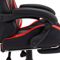 Produktbild för Gamingstol med fotstöd röd och svart konstläder
