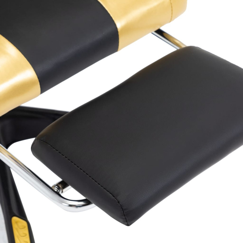 Produktbild för Gamingstol med fotstöd guld och svart konstläder