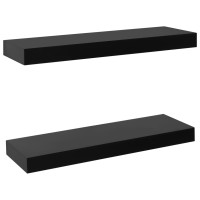 Miniatyr av produktbild för Svävande vägghyllor 2 st svart 40x20x3,8 cm