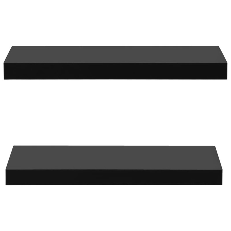 Produktbild för Svävande vägghyllor 2 st svart 40x20x3,8 cm