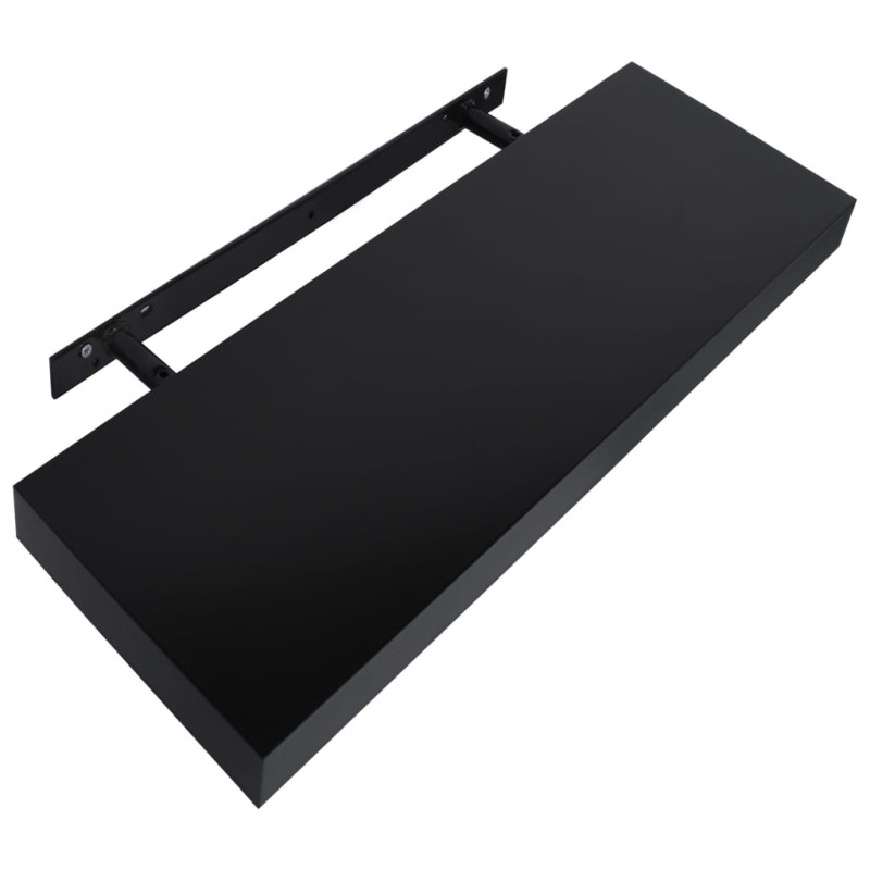 Produktbild för Svävande vägghyllor 2 st svart 40x20x3,8 cm