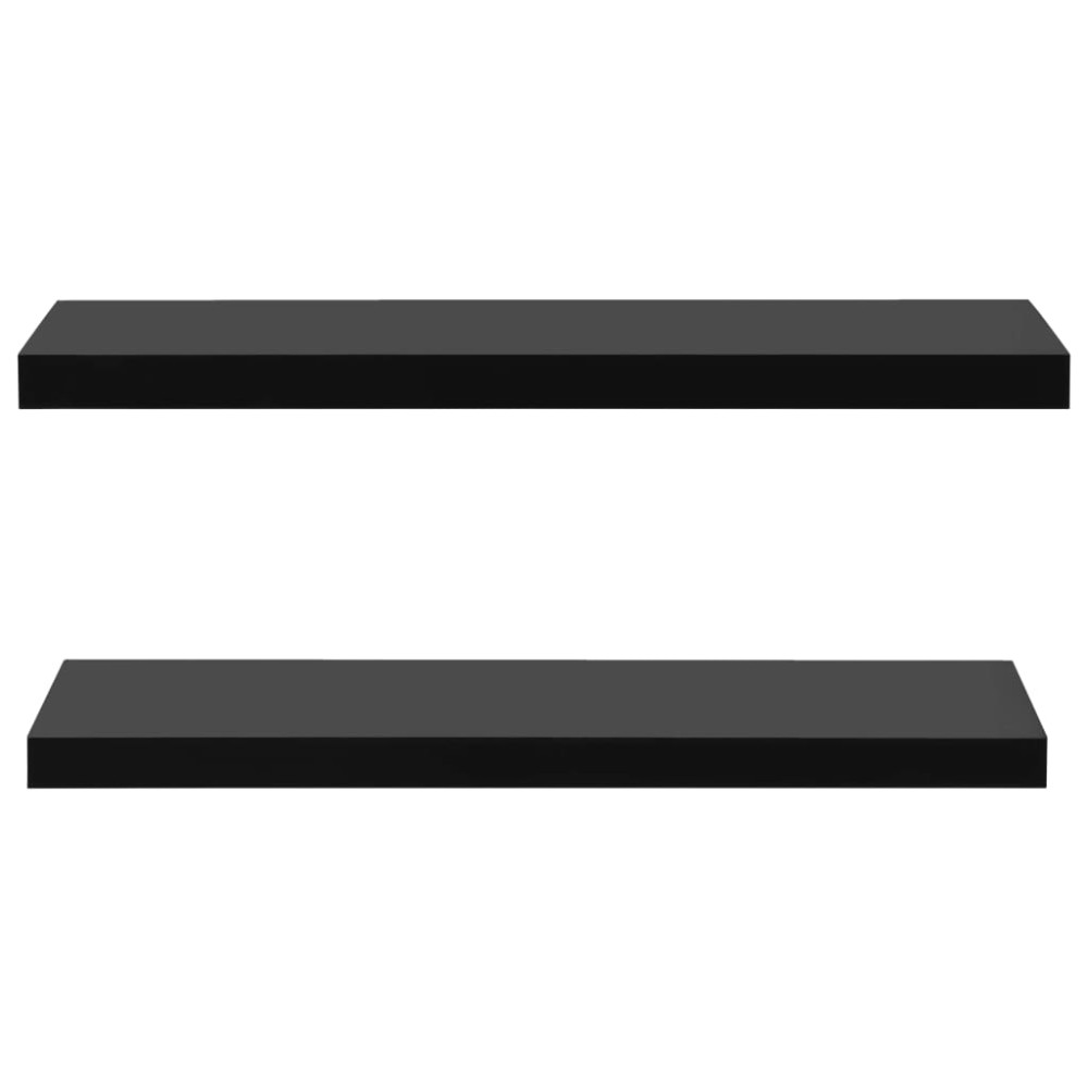 Produktbild för Svävande vägghyllor 2 st svart 100x20x3,8 cm