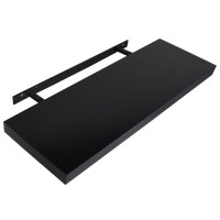 Produktbild för Svävande vägghyllor 2 st svart 100x20x3,8 cm