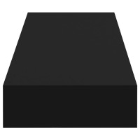 Miniatyr av produktbild för Svävande vägghylla med låda svart 80x25x8 cm