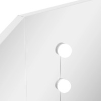 Miniatyr av produktbild för Sminkbord med LED-lampor hörn vit