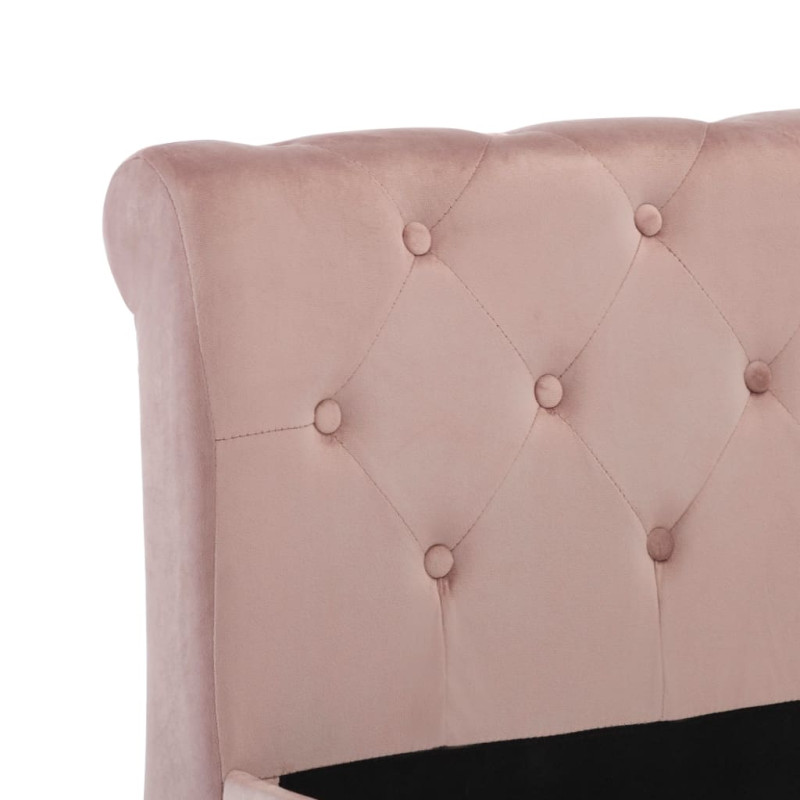 Produktbild för Sängram rosa sammet 90x200 cm