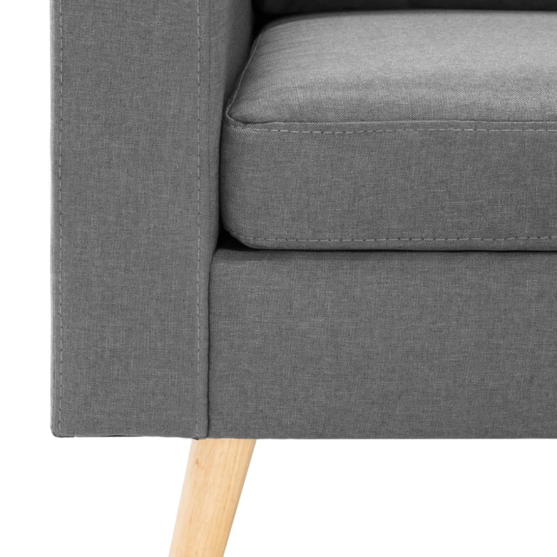 Produktbild för 3-sitssoffa med fotpall ljusgrå tyg