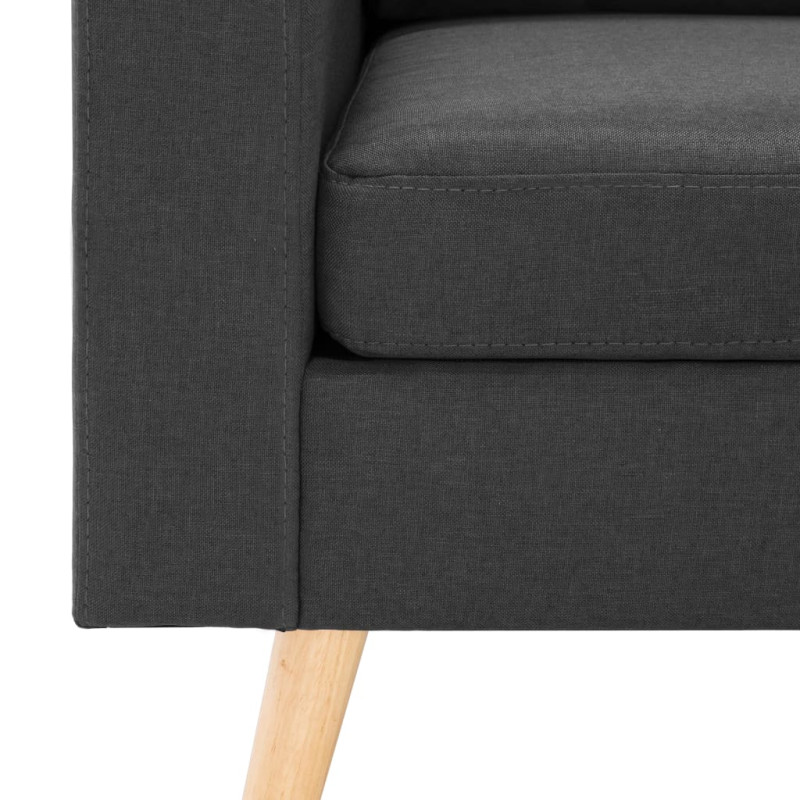 Produktbild för 3-sitssoffa med fotpall mörkgrå tyg
