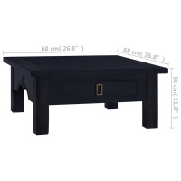 Produktbild för Soffbord ljus svart 68x68x30 cm massiv mahogny