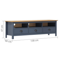 Miniatyr av produktbild för TV-bänk Hill grå 158x40x47 cm massiv furu