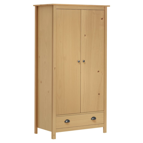 vidaXL Garderob 2 dörrar Hill 89x50x170 cm massiv furu