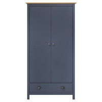 Miniatyr av produktbild för Garderob 2 dörrar Hill grå 89x50x170 cm massiv furu