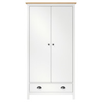 Miniatyr av produktbild för Garderob 2 dörrar Hill vit 89x50x170 cm massiv furu