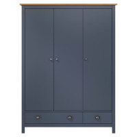 Miniatyr av produktbild för Garderob 3 dörrar Hill grå 127x50x170 cm massiv furu