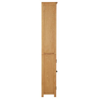 Produktbild för Bokhylla med 2 dörrar 70x30x180 cm massiv ek