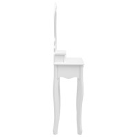 Miniatyr av produktbild för Sminkbord med pall vit 50x59x136 cm paulowniaträ