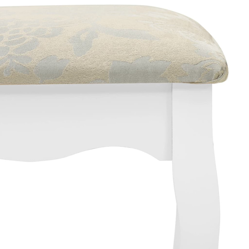 Produktbild för Sminkbord med pall vit 50x59x136 cm paulowniaträ
