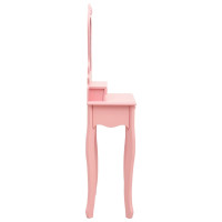 Produktbild för Sminkbord med pall rosa 50x59x136 cm paulowniaträ