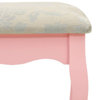 Miniatyr av produktbild för Sminkbord med pall rosa 50x59x136 cm paulowniaträ