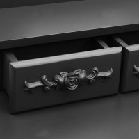 Miniatyr av produktbild för Sminkbord med pall svart 50x59x136 cm paulowniaträ