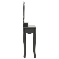 Miniatyr av produktbild för Sminkbord med pall grå 50x59x136 cm paulowniaträ