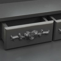 Miniatyr av produktbild för Sminkbord med pall grå 50x59x136 cm paulowniaträ