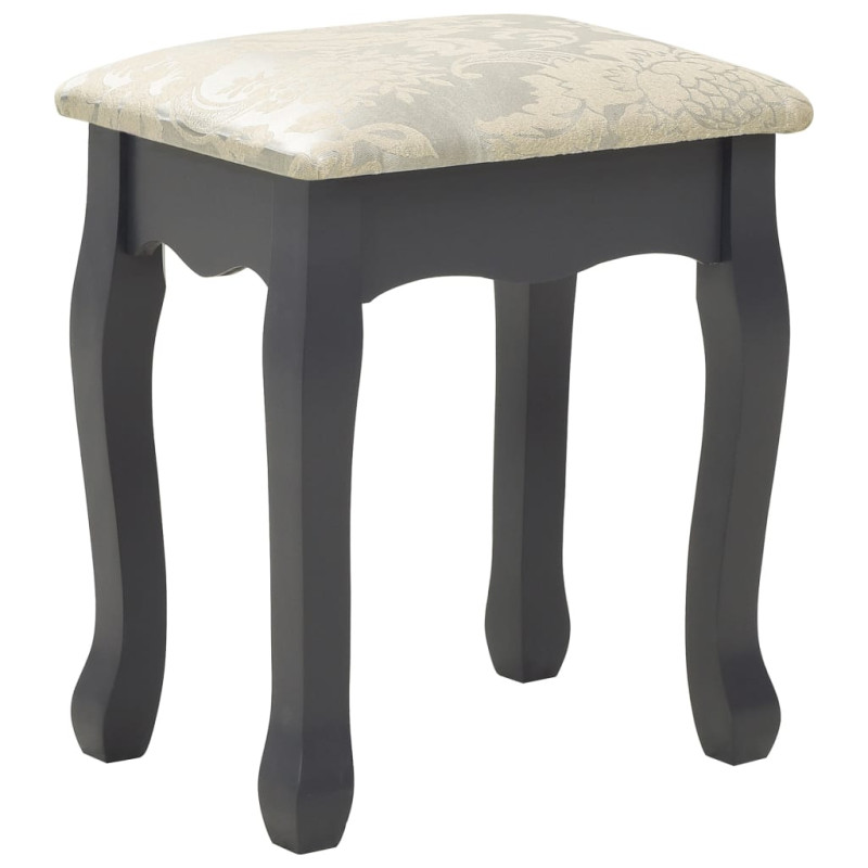 Produktbild för Sminkbord med pall grå 75x69x140 cm paulowniaträ