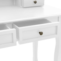 Miniatyr av produktbild för Sminkbord med pall vit 100x40x146 cm kejsarträ