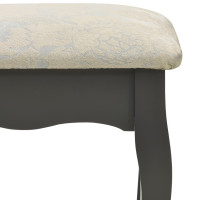 Produktbild för Sminkbord med pall grå 100x40x146 cm paulowniaträ
