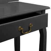 Miniatyr av produktbild för Sminkbord med pall svart 65x36x128 cm kejsarträ MDF