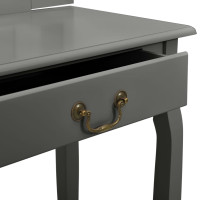 Miniatyr av produktbild för Sminkbord med pall grå 65x36x128 cm kejsarträ MDF