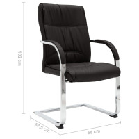 Produktbild för Fribärande kontorsstol svart konstläder