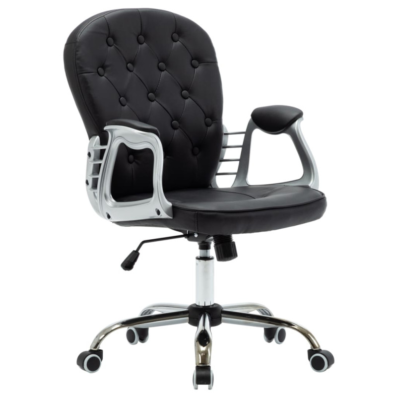 Produktbild för Snurrbar kontorsstol svart konstläder