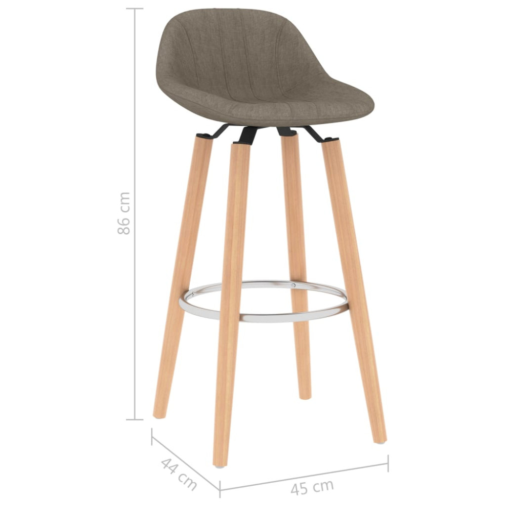 Produktbild för Barstolar 2 st taupe tyg