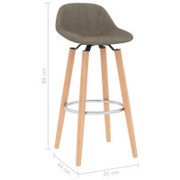 Produktbild för Barstolar 2 st taupe tyg