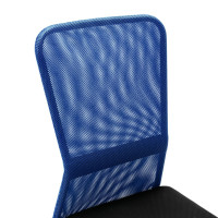 Produktbild för Kontorsstol svart och blå 44x52x100 cm nättyg