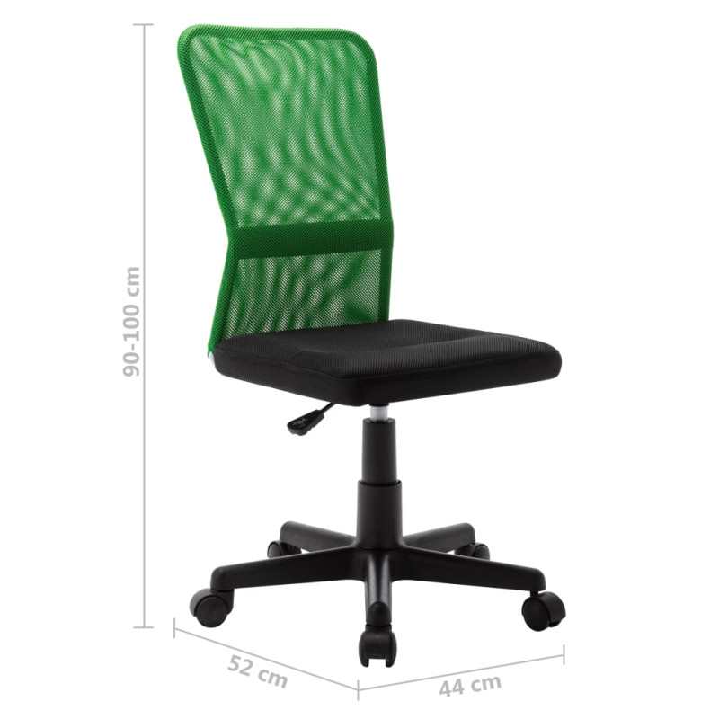 Produktbild för Kontorsstol svart och grön 44x52x100 cm nättyg