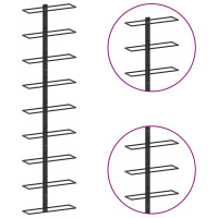 Produktbild för Väggmonterade vinställ för 18 flaskor 2 st svart järn