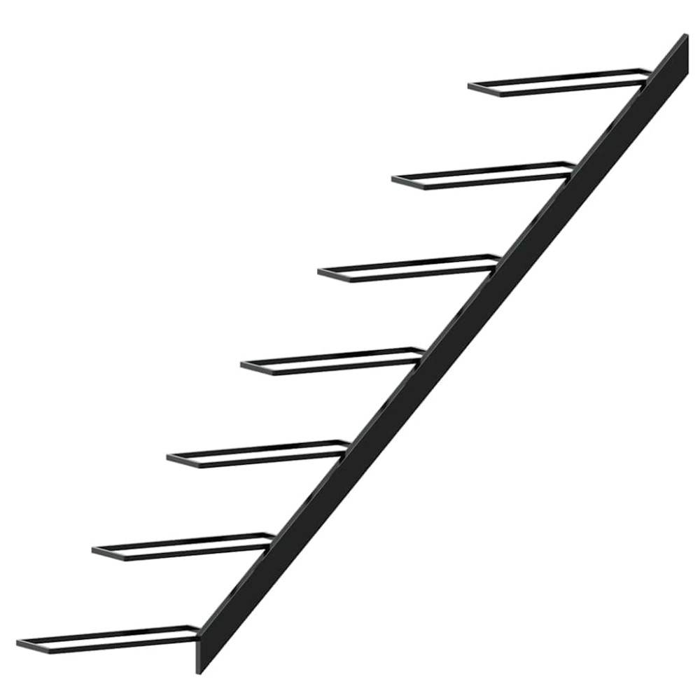 Produktbild för Väggmonterat vinställ för 7 flaskor svart metall