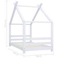 Produktbild för Barnsäng vit massiv furu 80x160 cm