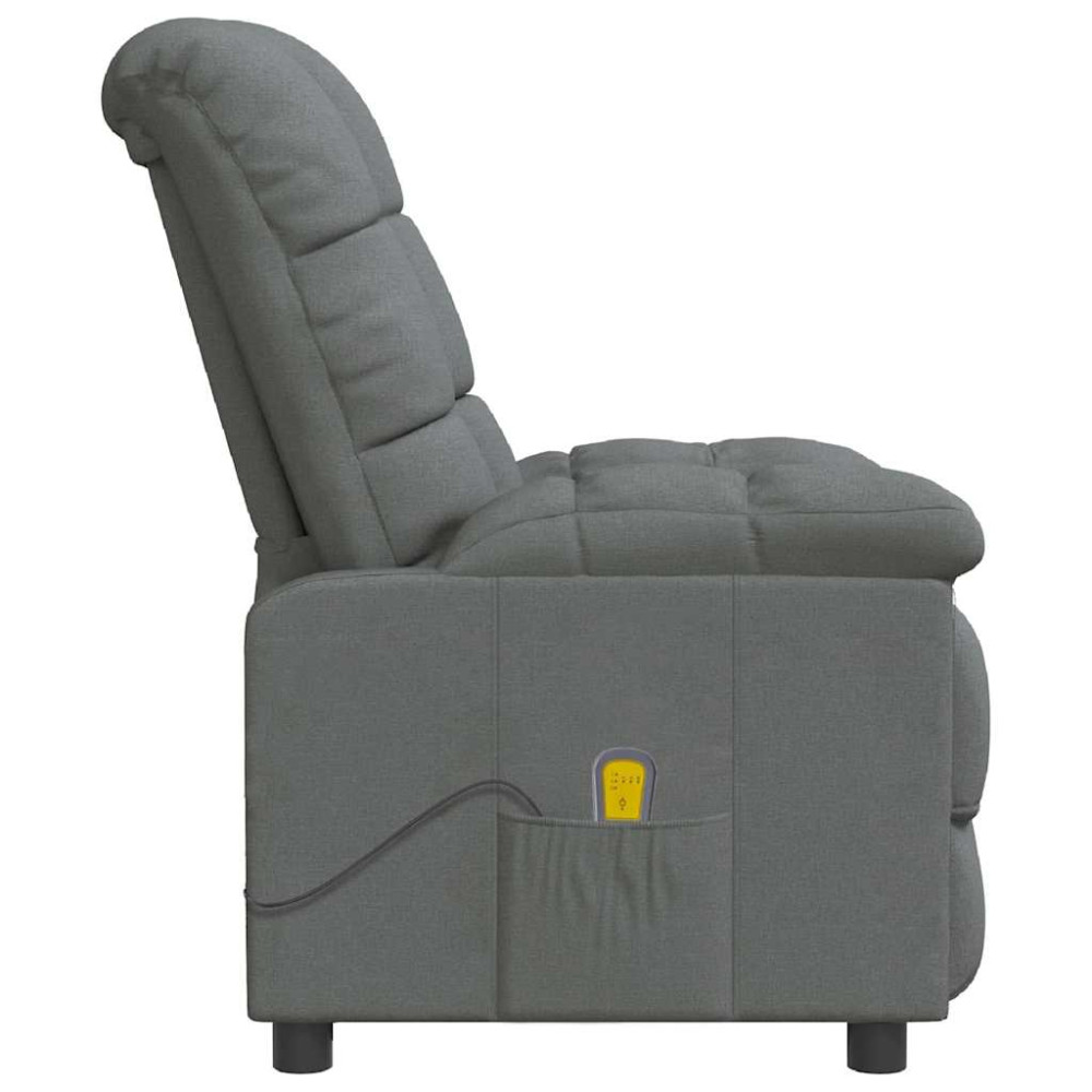 Produktbild för Massagefåtölj mörkgrå tyg
