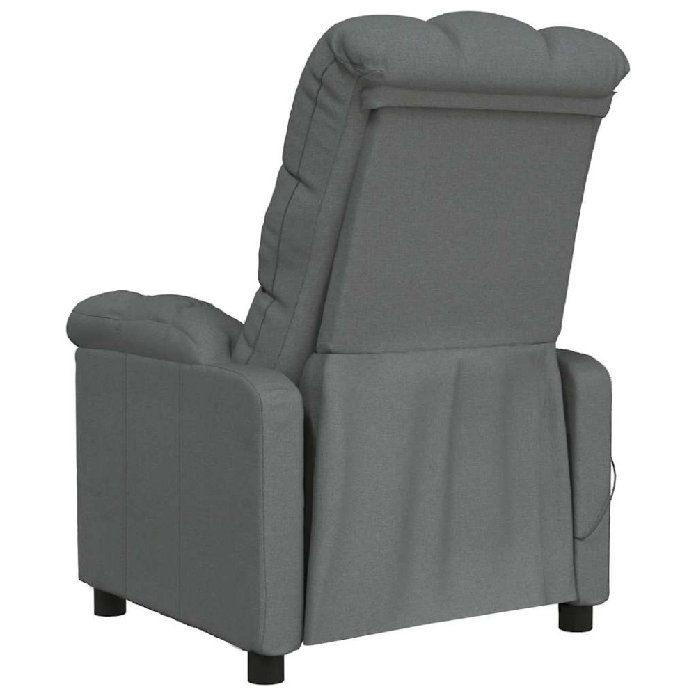 Produktbild för Massagefåtölj mörkgrå tyg