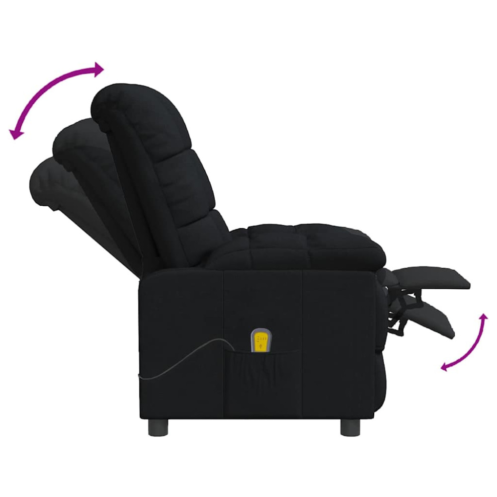 Produktbild för Massagefåtölj svart tyg