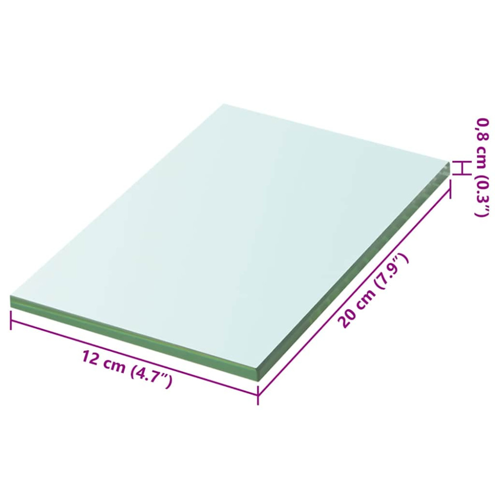 Produktbild för Hyllplan 2 st glas genomskinlig 20x12 cm
