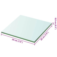 Produktbild för Hyllplan 2 st glas genomskinlig 20x20 cm