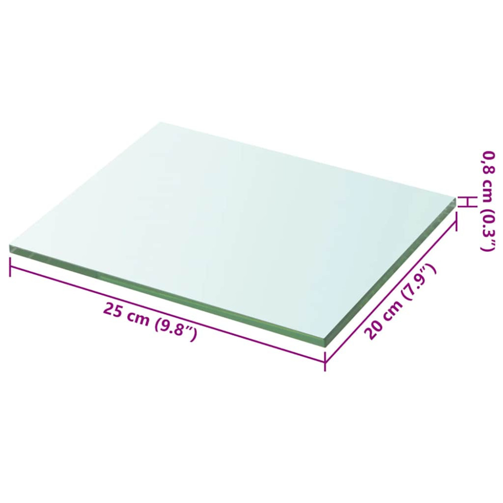 Produktbild för Hyllplan 2 st glas genomskinlig 20x25 cm