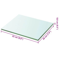 Produktbild för Hyllplan 2 st glas genomskinlig 20x25 cm