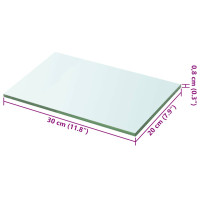 Produktbild för Hyllplan 2 st glas genomskinlig 20x30 cm