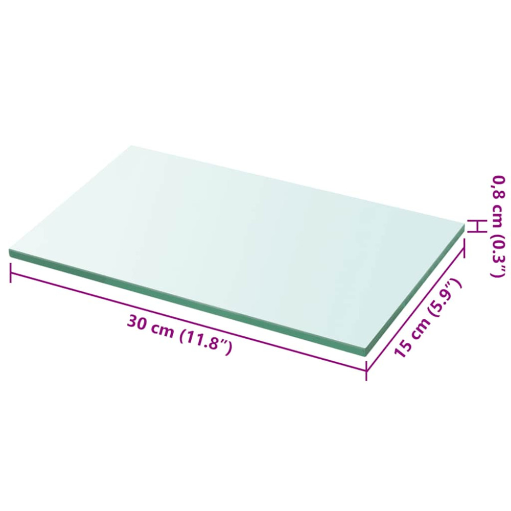 Produktbild för Hyllplan 2 st glas genomskinlig 30x15 cm